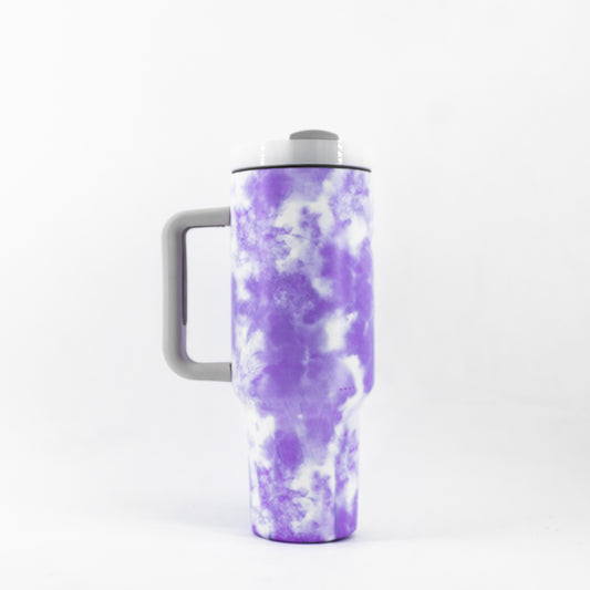 40oz Insulated Tumbler with Handle, Leak-Proof - Tye-Dye